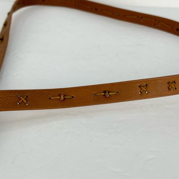 Wet Seal Skinny Brown Faux Leather Belt Woman's Size Small NEW with Tags - Picture 2 of 7